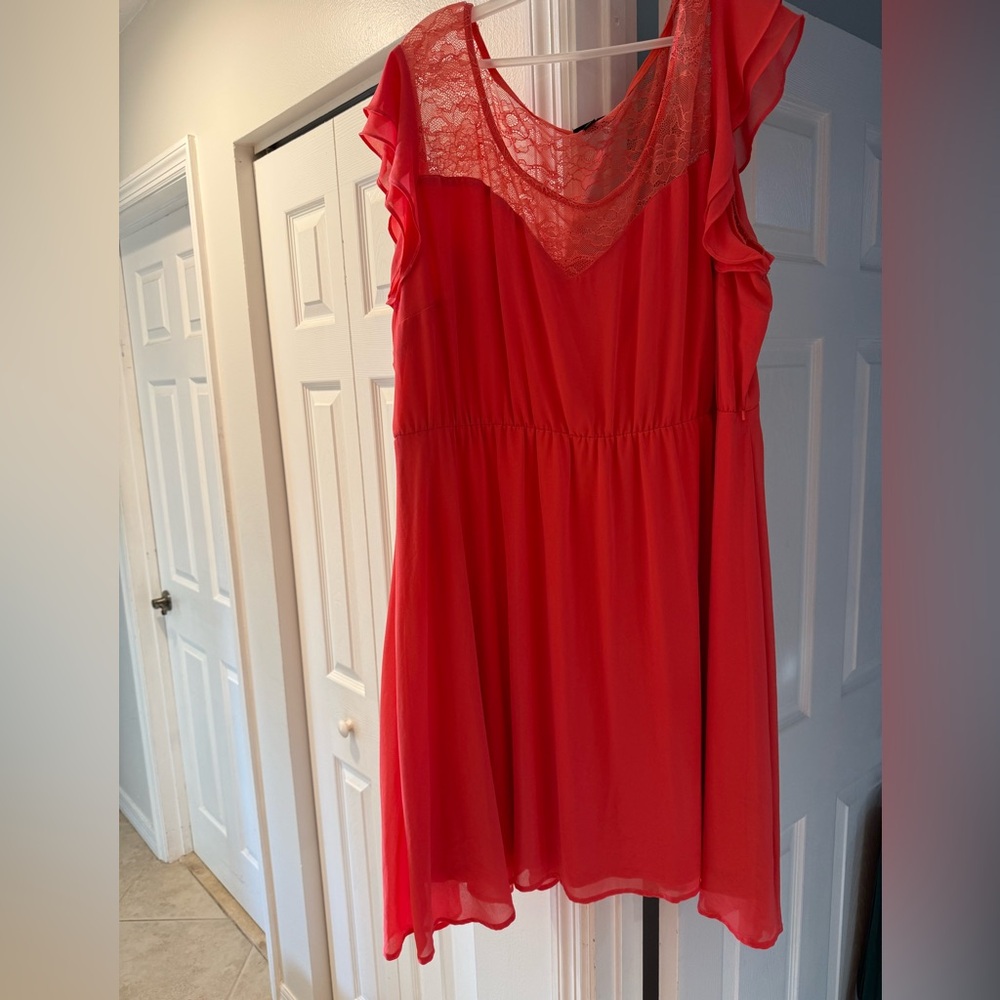 Torrid Vibrant Coral Lace Dress